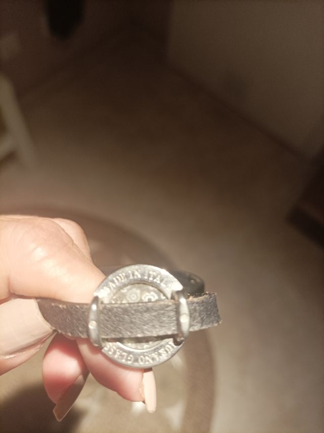 Pulsera cristal Murano de acero y piel nueva