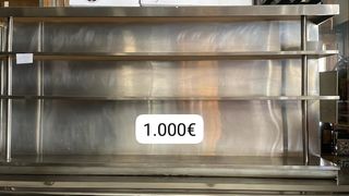 Vitrina acero+Nevera 2 puertas y estantería