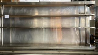 Vitrina acero+Nevera 2 puertas y estantería