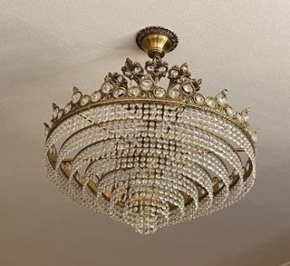 Lámpara Cristal Roca Dorada