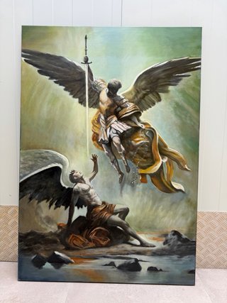 OFERTA!! Cuadro óleo San Miguel Arcángel 130x80 cm