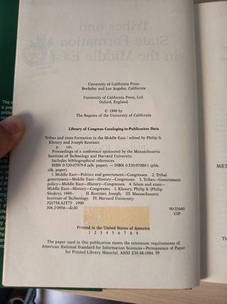 Tribes and State Formation in the Middle East