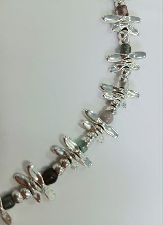 Collar mariposa plata y cristal