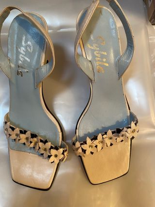 Sandalias Sybilla beige y azul