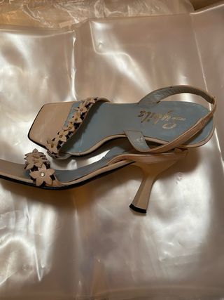 Sandalias Sybilla beige y azul