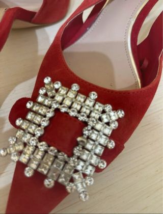 Zara Slingback tacchi rossi 38