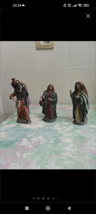 3 figuras belén marmolina 14cm