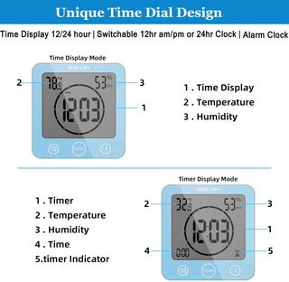 Reloj Baño Digital Balor - Temp&Humedad