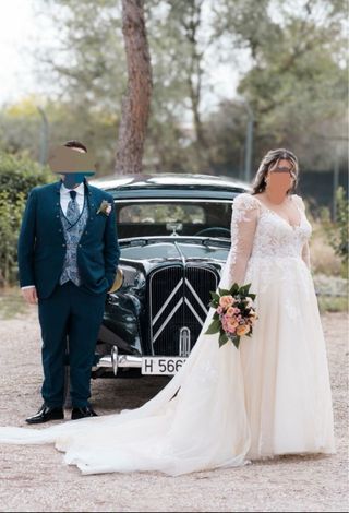 Vestido novia princesa blanco