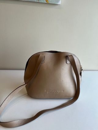Bolso piel beige