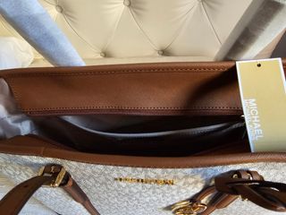 Bolso Michael Kors tote blanco y marrón