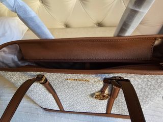 Bolso Michael Kors tote blanco y marrón