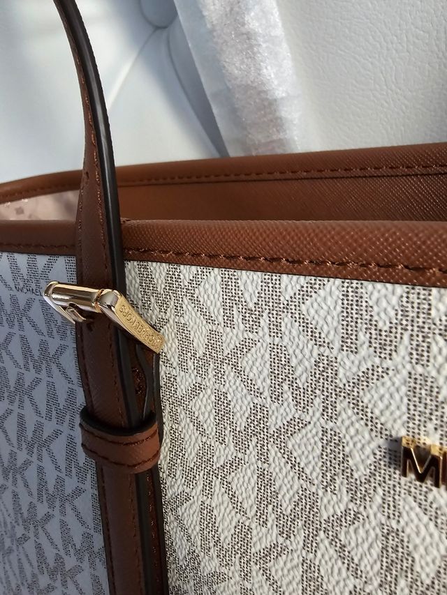 Bolso Michael Kors tote blanco y marrón