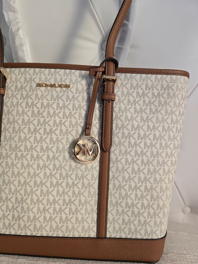 Bolso Michael Kors tote blanco y marrón