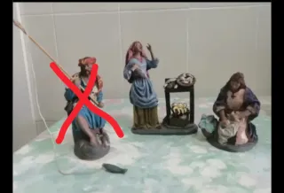 2 figuras belén marmolina 14cm