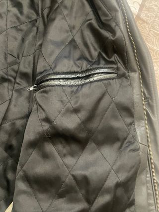 Chaqueta piel negra hombre