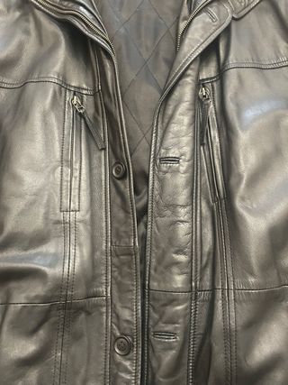 Chaqueta piel negra hombre
