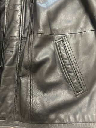 Chaqueta piel negra hombre
