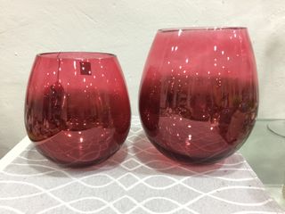 Portavelas rojo grande