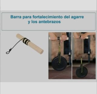 Barra fortalecimiento agarre, antebrazos, muñecas