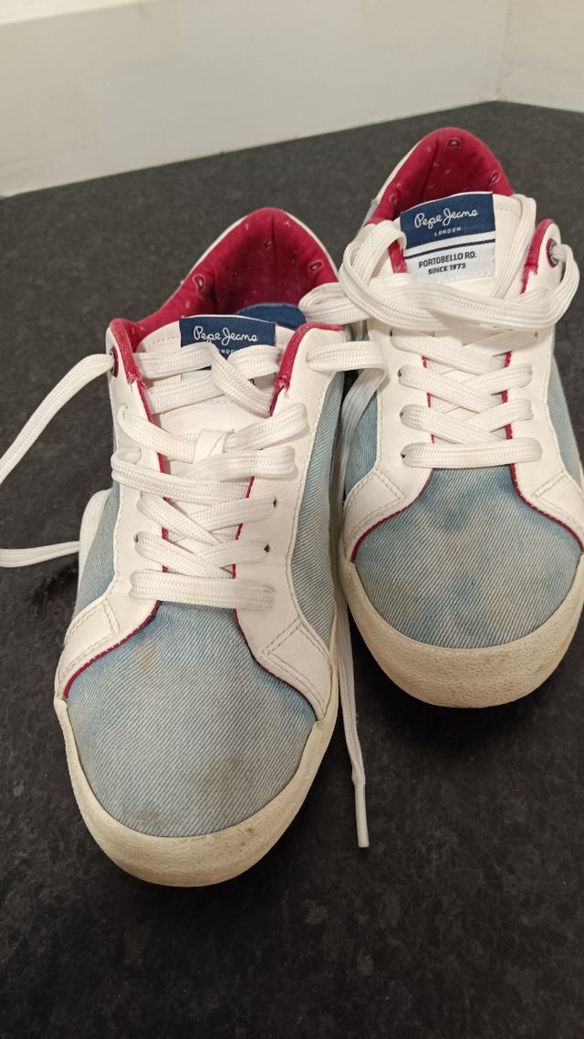 Zapatillas Pepe Jeans - Azul y Blanco