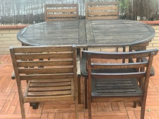 OFERTA Mesa jardín teka + 4 sillas