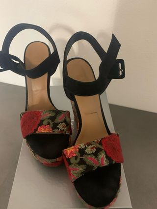 Sandali zeppa fiori - estivi