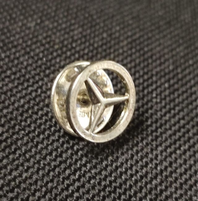 PIN spilla logo Mercedes argento 925 made in USA