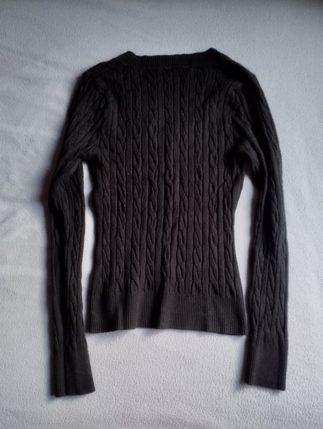 Jersey negro cárdigan mujer