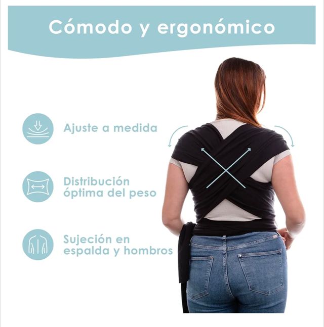 Fular portabebés Sleepy Wrap de color negro, nuevo