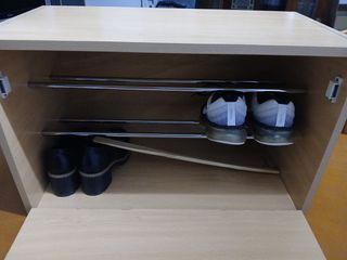 Zapatero madera beige - 2 niveles