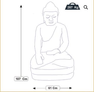 Buda Súper - Estatua de piedra grande cemento zen