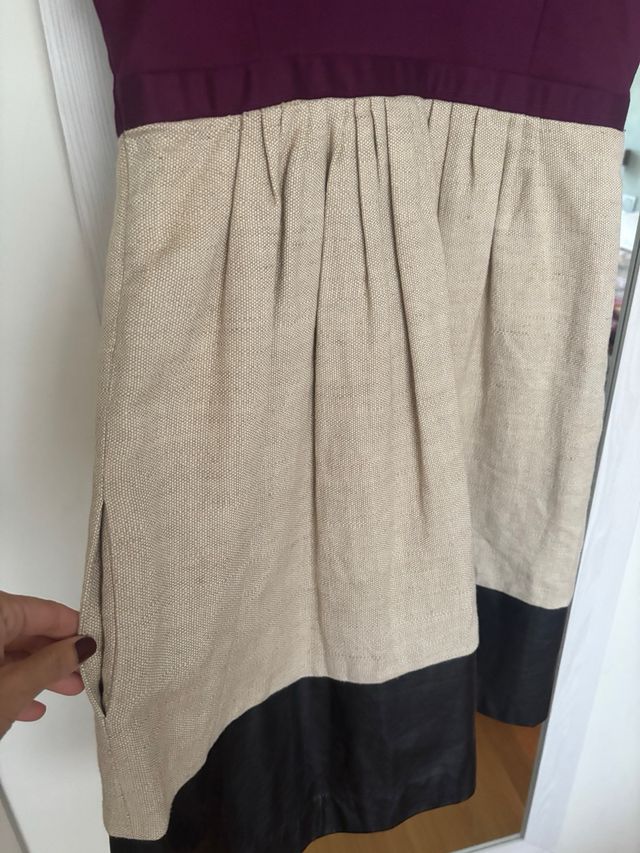 Vestido Pedro del Hierro lino y piel