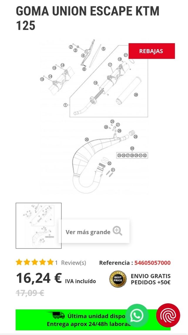 Escape KTM 125 SX 2022