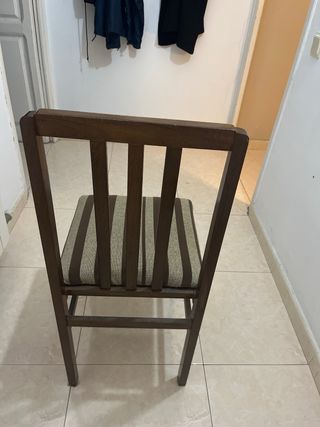 Silla madera - marrón y beige