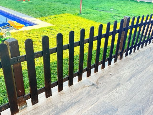 Valla jardín madera marrón