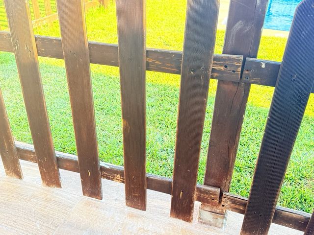 Valla jardín madera marrón