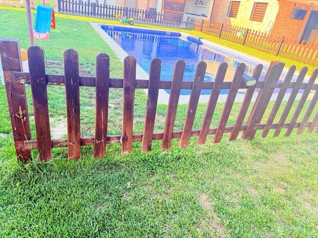 Valla jardín madera marrón