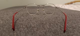 Gafas Ray-Ban hexagonales rojas y plateadas