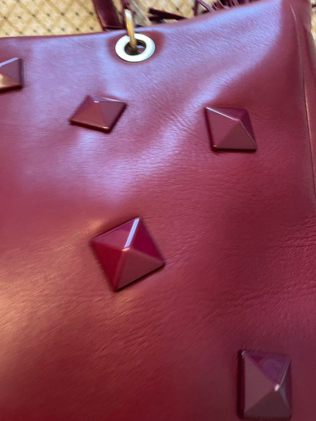 Borsa a mano in pelle rossa, e a tracolla