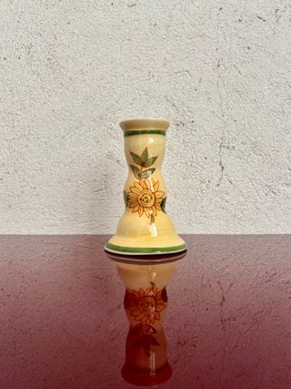 Candeliere Ceramica Vintage Dipinto a Mano