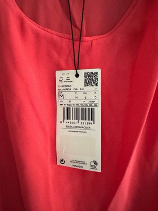 Blusa Mango rosa talla M