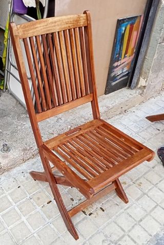 2 Sillas Plegables Madera
