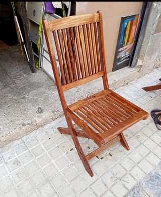 2 Sillas Plegables Madera