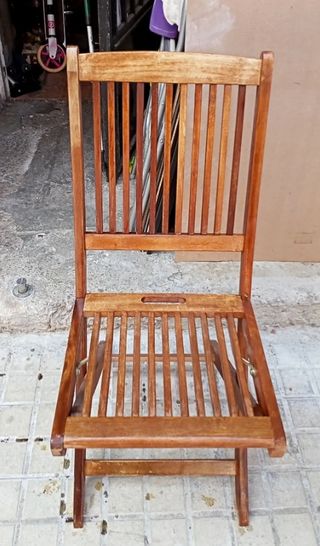 2 Sillas Plegables Madera