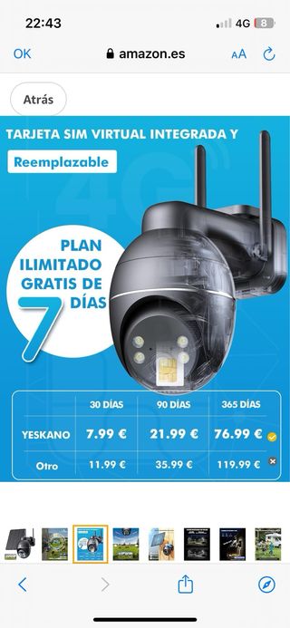 Cámara Seguridad YESKANO 4G Solar •NUEVA•