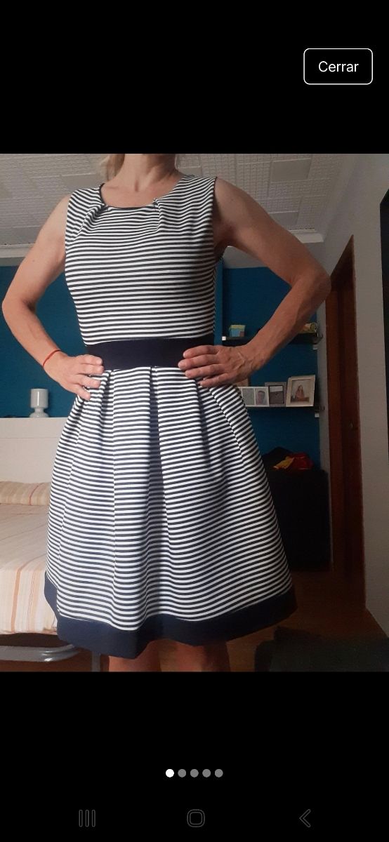 Vestido rayas azul marino blanco