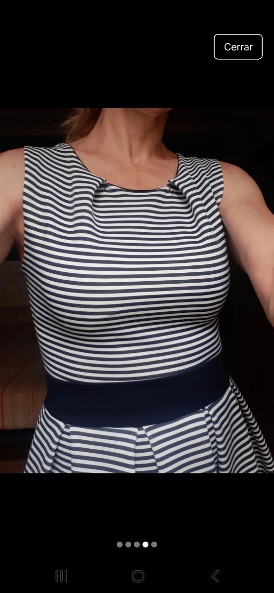 Vestido rayas azul marino blanco