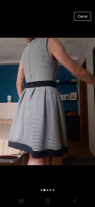Vestido rayas azul marino blanco