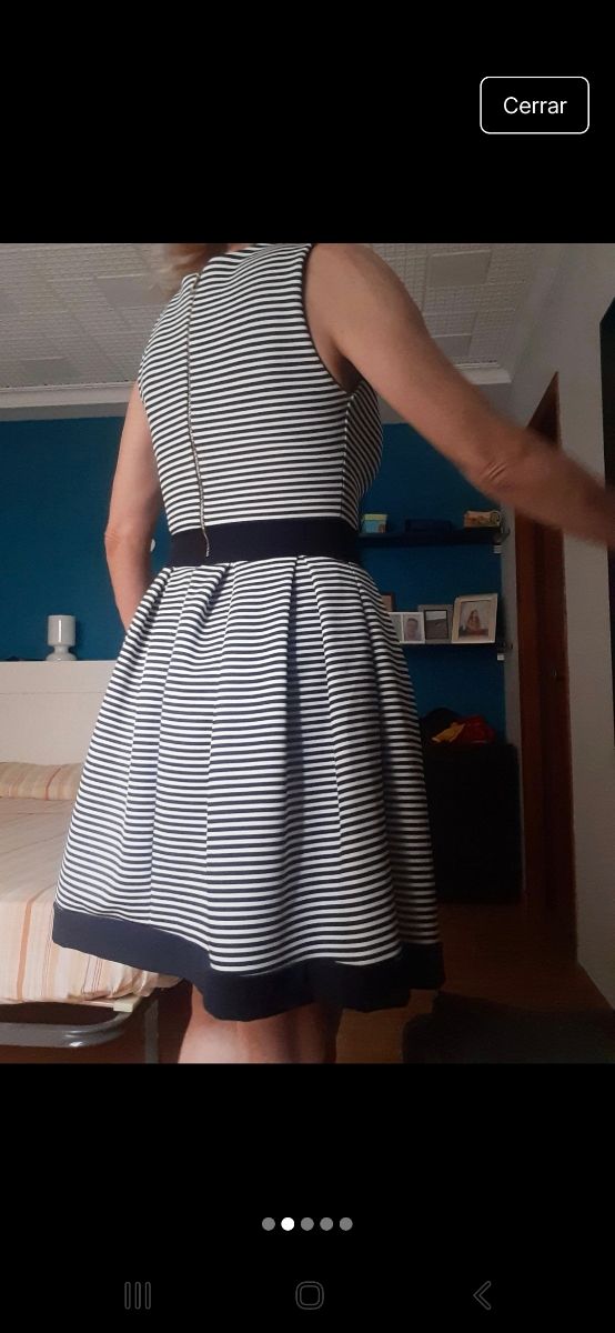 Vestido rayas azul marino blanco